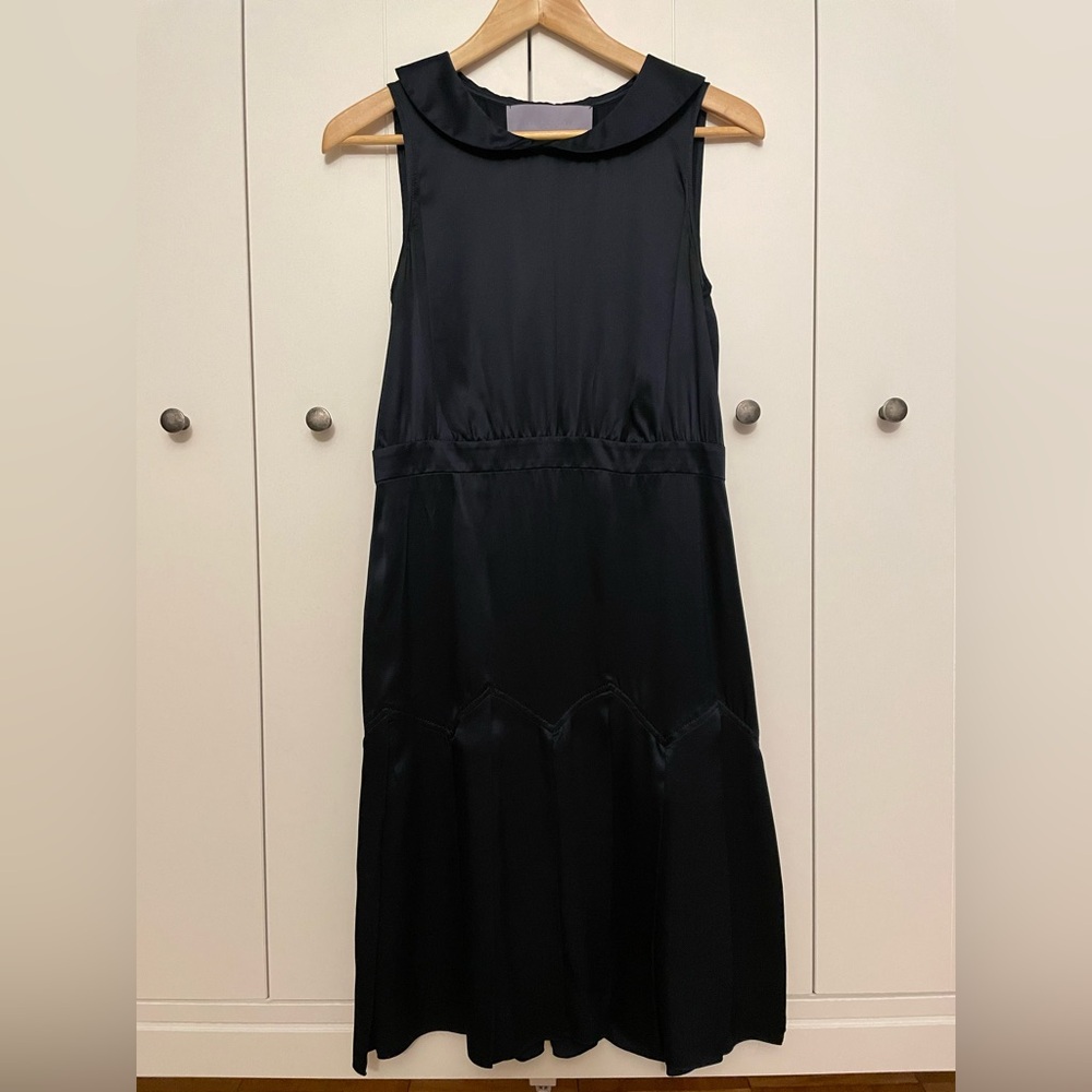 Navy Silk Vera Wang Lavender Label Dress